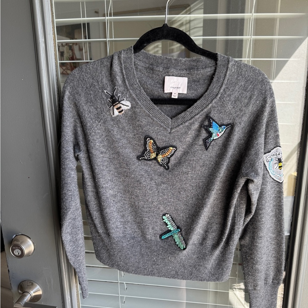 Cinq a Sept Embroidered Sweater Size M